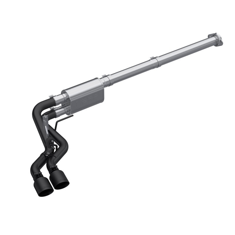 MBRP ARMOR BLK Cat-Back Exhaust - 2021+ Ford F-150 2.7L/3.5L/5.0L Dual Pre-Axle - MBRP part S5217BLK view 2