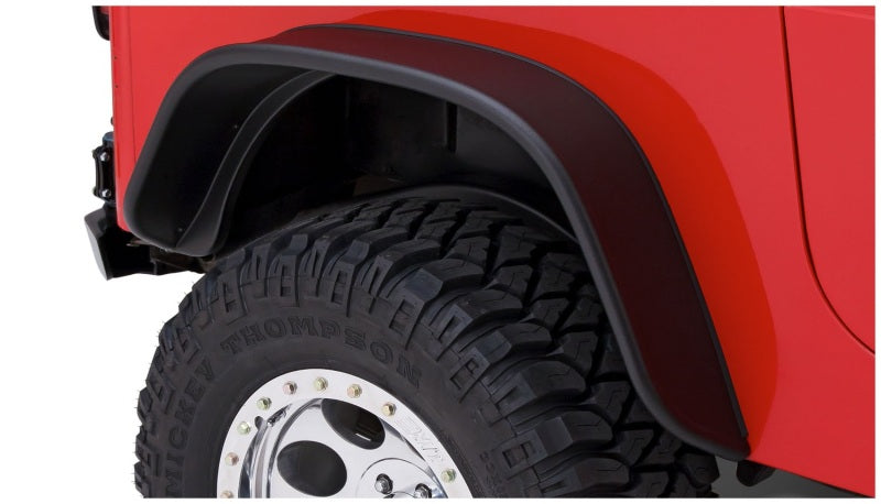 Bushwacker Flat Style Flares 4pc for 1987-1995 Jeep Wrangler YJ (Excludes Renegade) - Black - view 4