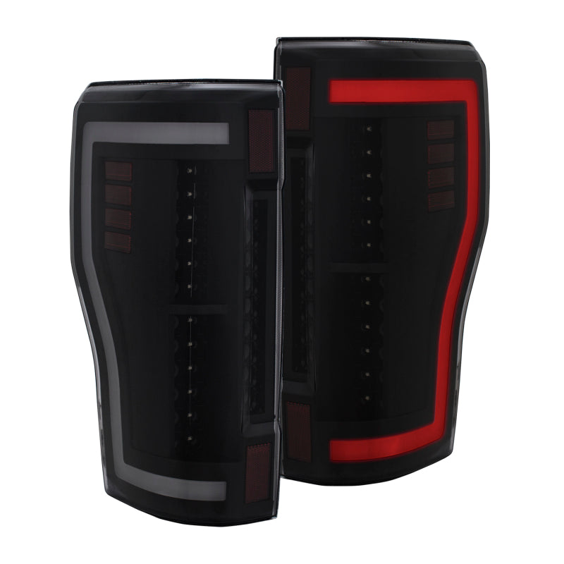 ANZO LED Light Bar Tail Lights, Black Housing, Smoke Lens - 2017-2019 Ford F-250/F-350/F-450/F-550 - ANZO part 311288