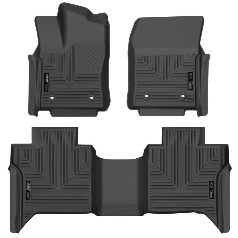 Husky Liners WeatherBeater Floor Liners - Toyota Tundra - 2022 Toyota Tundra WeatherBeater CC CrewMax Front & 2nd Seat Floor Liner - Blk (part 99481)