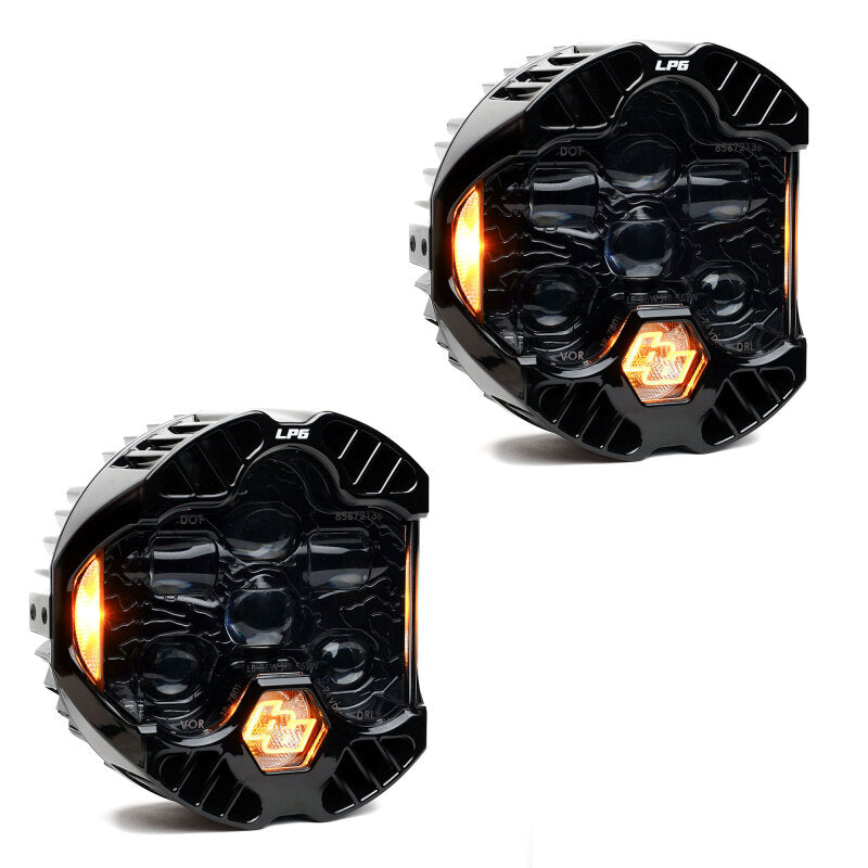 Baja Designs SAE & DOT Road-Legal LED Lights - DOT LP6 LED Auxiliary Light Pod (Amber DRL) - Pair (part 187802)