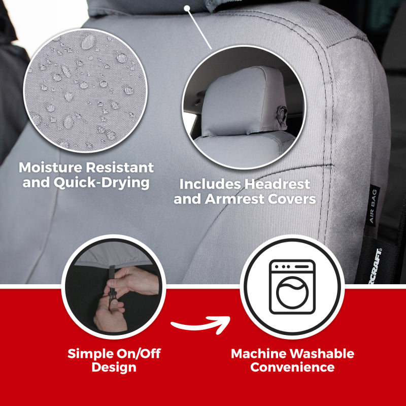 Covercraft 24-25 Toyota Tacoma SeatSaver Custom Seat Cover - Polycotton Charcoal - SS8553PCCH - view 3