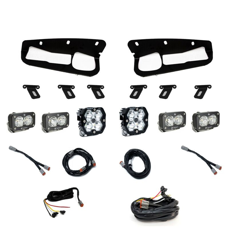 Baja Designs LED Light Kits - Ford Bronco - 21-25 Ford Bronco Squadron 2.0 Pro (Spot) / S2 Sport D/C W/C FPK Steel Bmpr w/UP -Clear (part 440085UP)