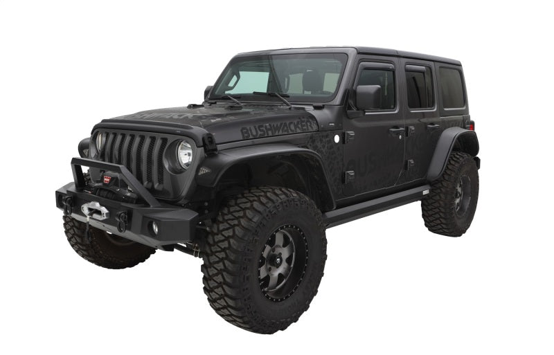 Bushwacker Flat Style Flares 4pc for 2018+ Jeep Wrangler (JL) Unlimited - Black