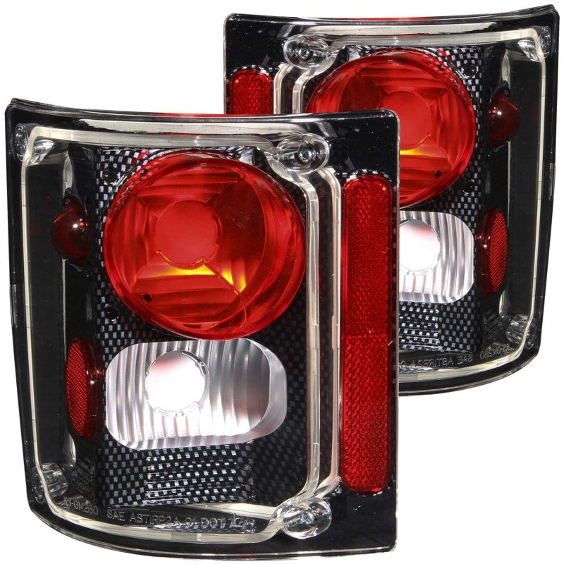 ANZO Euro Tail Lights, Carbon Fiber Look - 1973-1987 Chevy/GMC C/K 10/20/30, 1973-1991 Chevy Suburban & Blazer, 1973-1991 GMC Jimmy - ANZO part 211015