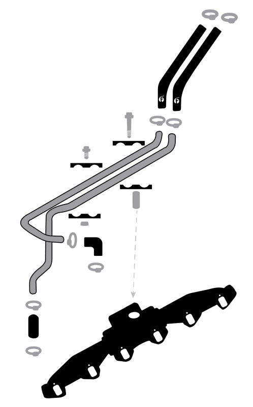 Fleece Performance Stainless Heater Core Line Kit - 1989-1998 Dodge Ram 2500/3500 5.9L 12-Valve Cummins - Fleece part FPE-CUMM-SSHCL-12V view 4