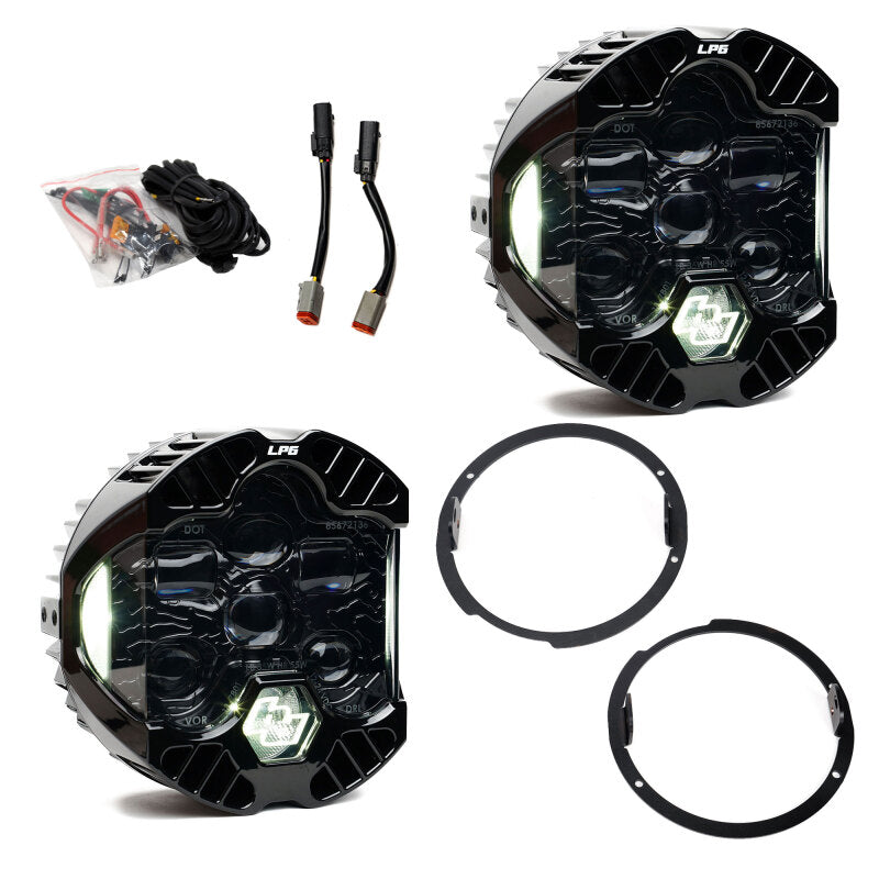 Baja Designs SAE & DOT Road-Legal LED Light Kits - Jeep Wrangler & Gladiator - 07-18 Jeep Wrangler JK DOT LP6 LED Headlight Kit (For LED Headlights) - Clear/White (part 448310)