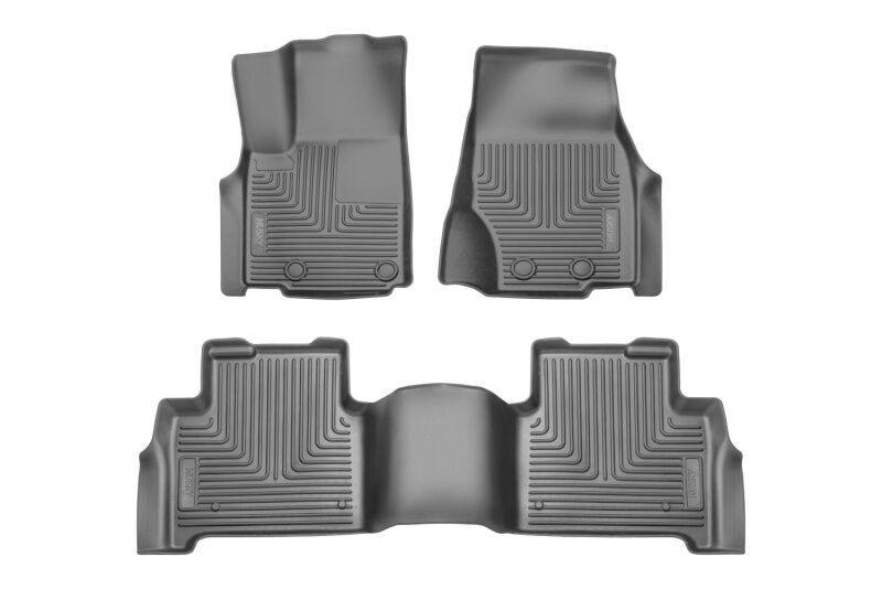 Husky Liners WeatherBeater Floor Liners - Jeep, Dodge, Ram & Chrysler - 2022 Jeep Grand Cherokee (New Style) Weatherbeater Black Front & 2nd Seat Floor Liner (part 95411)