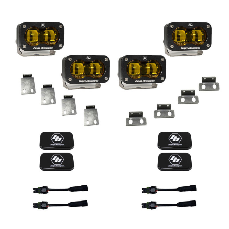 Baja Designs SAE & DOT Road-Legal LED Light Kits - Ford F-150 & Raptor - 21-22 Ford F-150 Raptor S2 SAE Dual Fog Pocket Light Kit - Amber (part 448171)