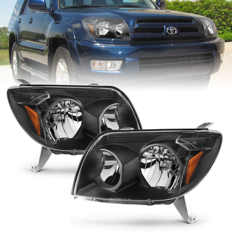ANZO Crystal Headlights, Black - 2003-2005 Toyota 4Runner - ANZO part 111394