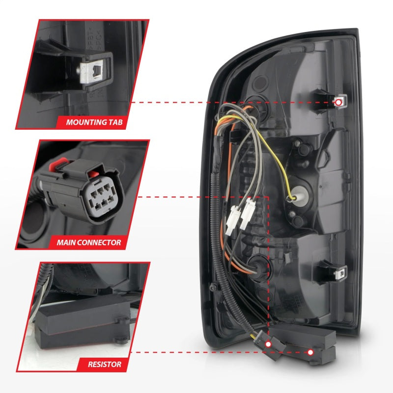 ANZO LED Light Bar Tail Lights, Black Housing, Clear Lens - 2015-2022 GMC Canyon - ANZO part 311434 view 5