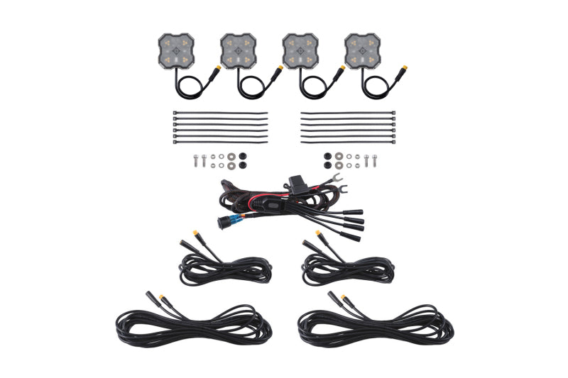 Diode Dynamics Rock Light - Amber/White - M8 4-Pack - DD8754