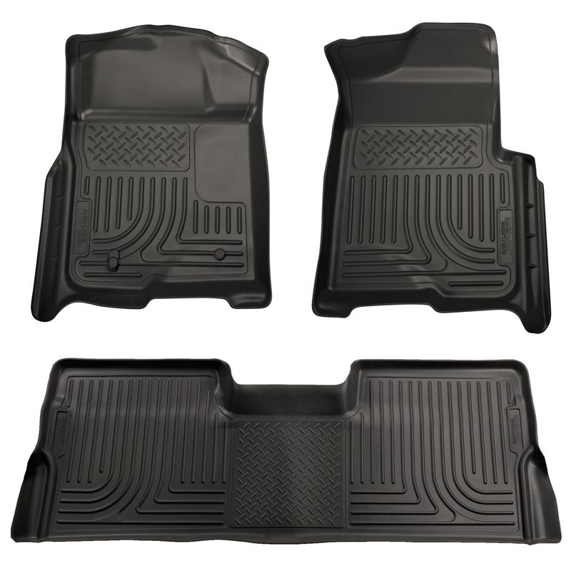 Husky Liners WeatherBeater Floor Liners - Ford F-150 - 09-12 Ford F-150 Super Crew Cab WeatherBeater Combo Black Floor Liners (part 98331)