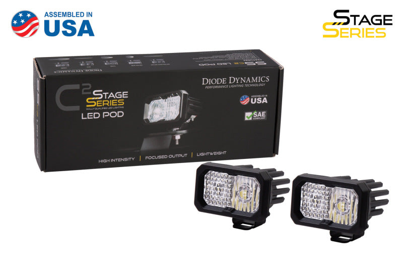 Diode Dynamics Stage Series 2 In LED Pod Sport - White Combo Standard ABL (Pair) - DD6388P - view 4