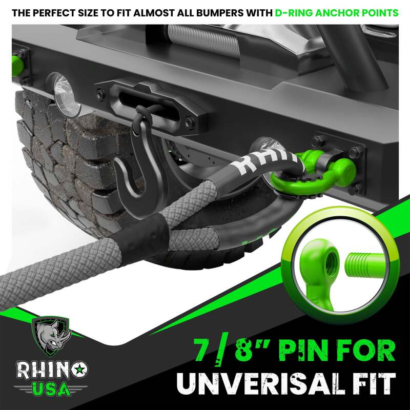 Rhino USA 3/4In D-Ring Shackle Set (2-Pack)(Green) - RNO-GRN-SHACKLES - view 4