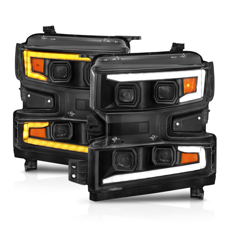 ANZO LED Projector Light Bar Switchback Sequential Headlights (Driver Side), Black - 2019-2022 Chevy Silverado 1500 - ANZO part 111566-L view 3