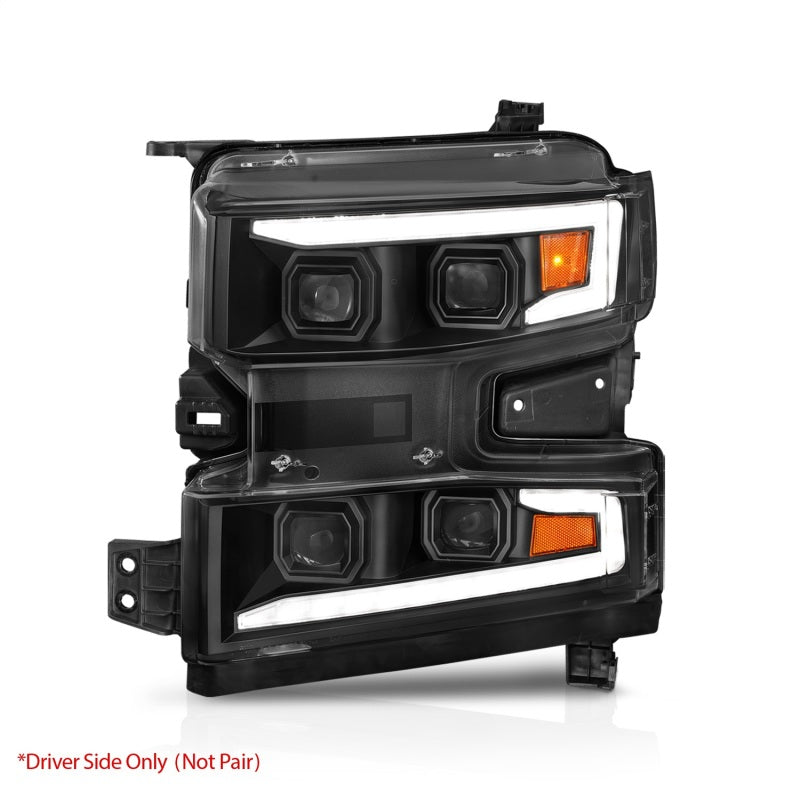 ANZO LED Projector Light Bar Switchback Sequential Headlights (Driver Side), Black - 2019-2022 Chevy Silverado 1500 - ANZO part 111566-L view 7
