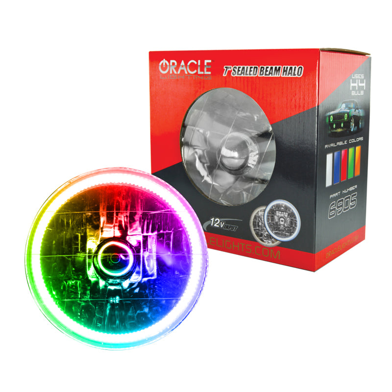 ORACLE Lighting Pre-Installed Lights 7 IN. Sealed Beam - ColorSHIFT Halo - 6905-333