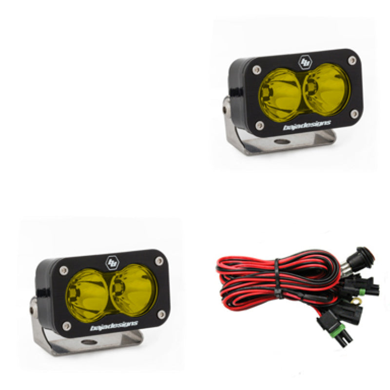 Baja Designs S2 Pro LED Light Pods - S2 Pro Series LED Light Pods Amber Lens Spot Pattern - Pair (part 487811)