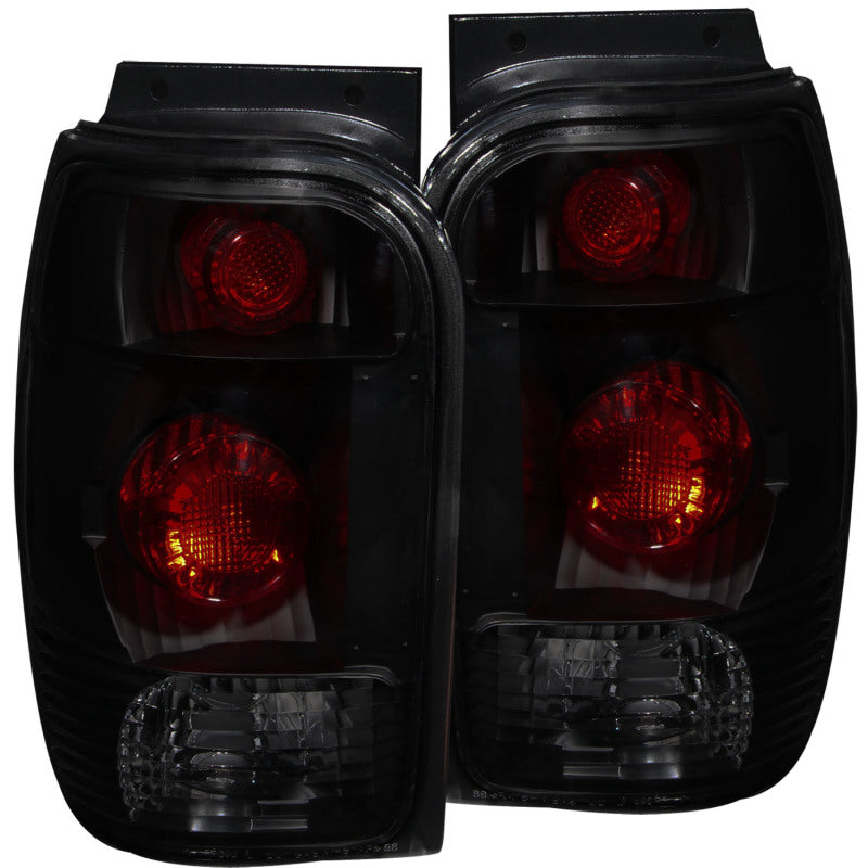 ANZO Euro Tail Lights, Black Housing, Smoke Lens - 1998-2001 Ford Explorer - ANZO part 221186