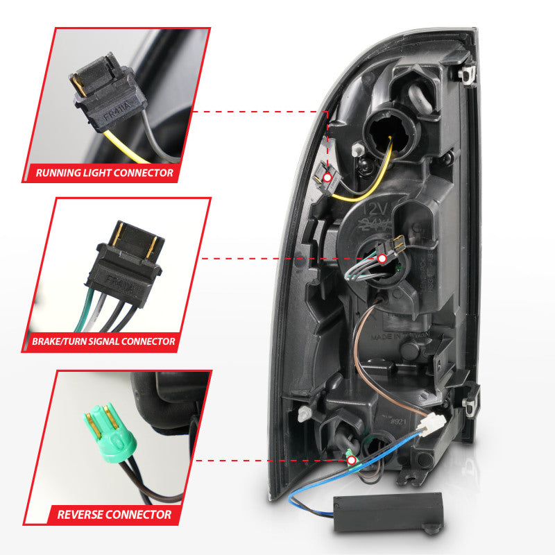 ANZO LED Light Bar Sequential Tail Lights, Black Housing, Clear Lens - 2005-2015 Toyota Tacoma - ANZO part 311427 view 4