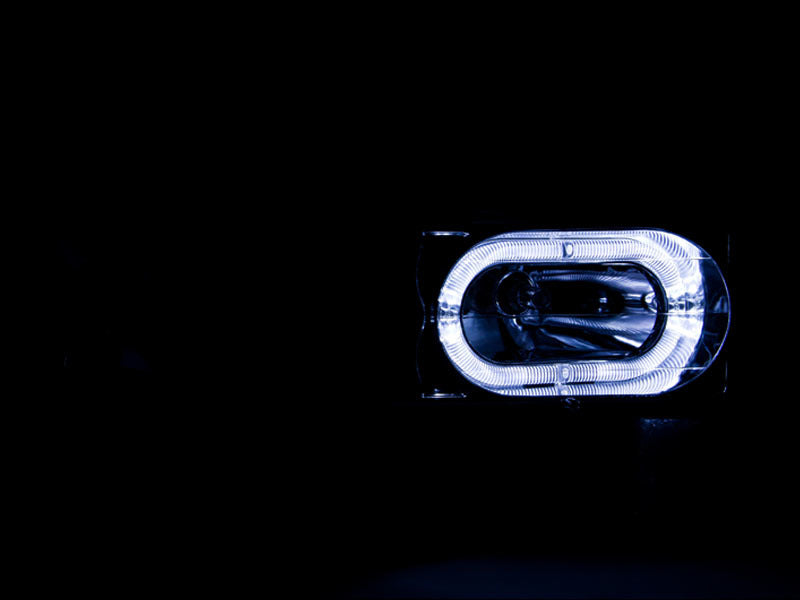 ANZO Crystal Halo Headlights, Carbon Fiber Look - 1988-1998 Chevy/GMC C/K 1500/2500, 1988-2000 C/K 3500, 1992-1999 Chevy Suburban, 1992-1994 Blazer, 1995-1999 Tahoe, 1992-1999 GMC Yukon - ANZO part 111005 view 3