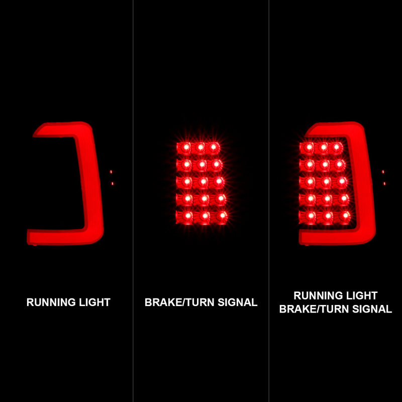 ANZO LED Light Bar Tail Lights, Black - 1997-2004 Dodge Dakota - ANZO part 311347 view 2