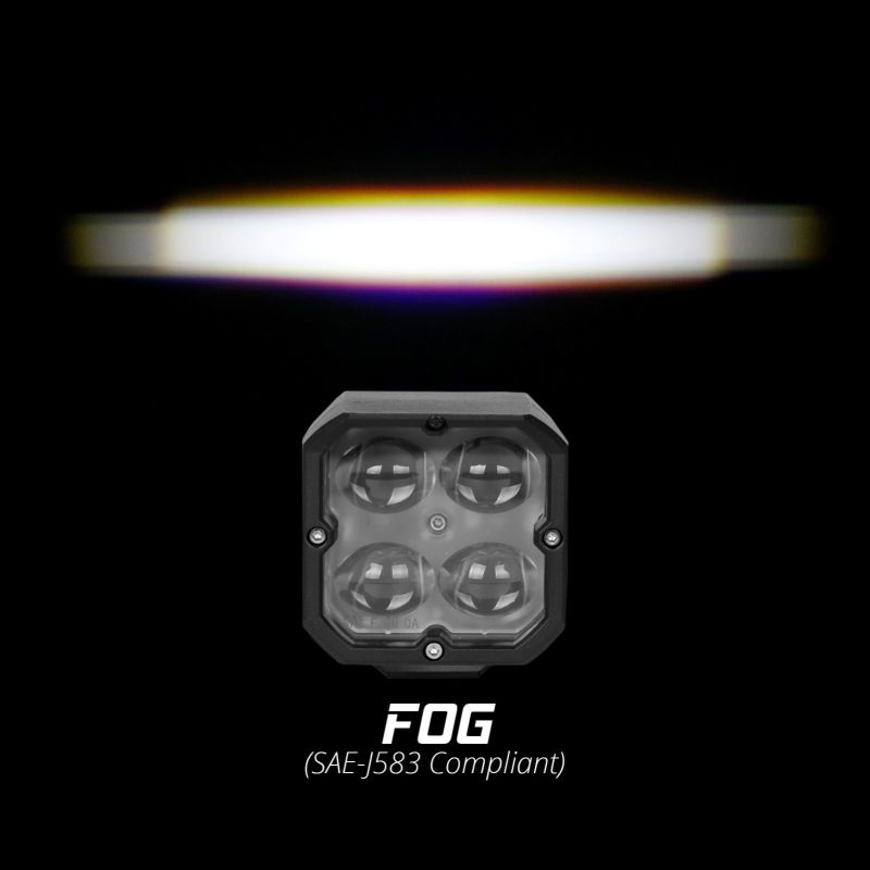 XKGLOW XKchrome 20w LED Cube Light w/ RGB Accent Light Kit w/ Controller- Fog Beam 2pc - XK065001-FO-KIT - view 2