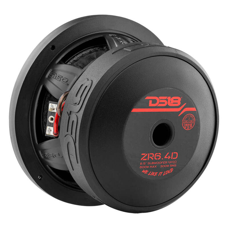 DS18 6.5in Subwoofer - 300W RMS, 4 Ohm DVC - ZR6.4D