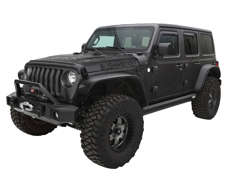 Bushwacker Flat Style Flares 4pc for 2018+ Jeep Wrangler (JL) Unlimited - Black - view 2