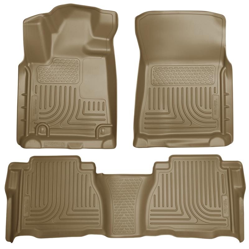 Husky Liners WeatherBeater Floor Liners - Toyota Tundra - 2012 Toyota Tundra Double/CrewMax Cab WeatherBeater Combo Tan Floor Liners (part 98583)