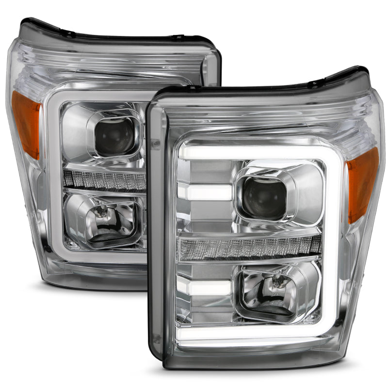 ANZO Projector Plank Style Switchback Headlights, Chrome - 2011-2016 Ford F-250/F-350 - ANZO part 111407