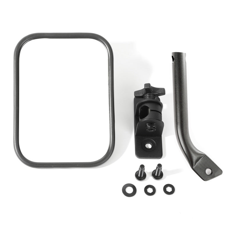 Rugged Ridge Textured Black Rectangular Stubby Trail Mirror for 1997-2018 Jeep Wrangler - view 2