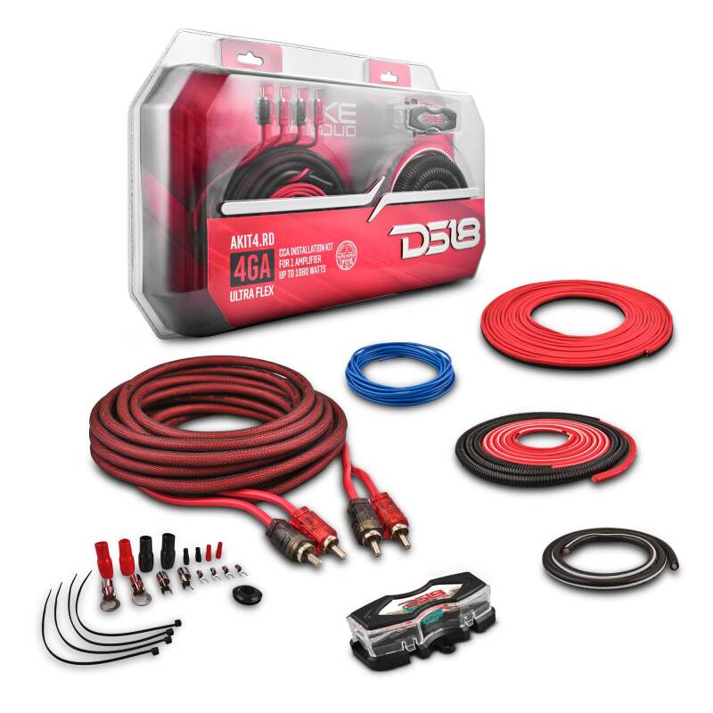 DS18 4-Gauge Amplifier Installation Kit - Advance - Red - AKIT4.RD - view 6