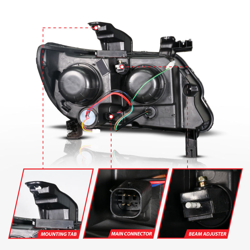 ANZO Full LED Projector Sequential Headlights w/ DRL & Initiation Lighting, Black - 2015-2022 Chevy Colorado - ANZO part 111634 view 5