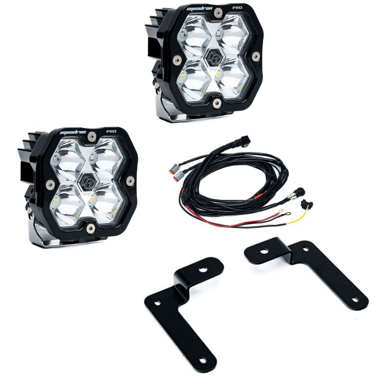 Baja Designs LED Light Kits - Jeep Wrangler & Gladiator - 18-25 Jeep JL/JT Squadron Pro 2.0 A-Pillar Kit (Spot) - Clear (part 440044)