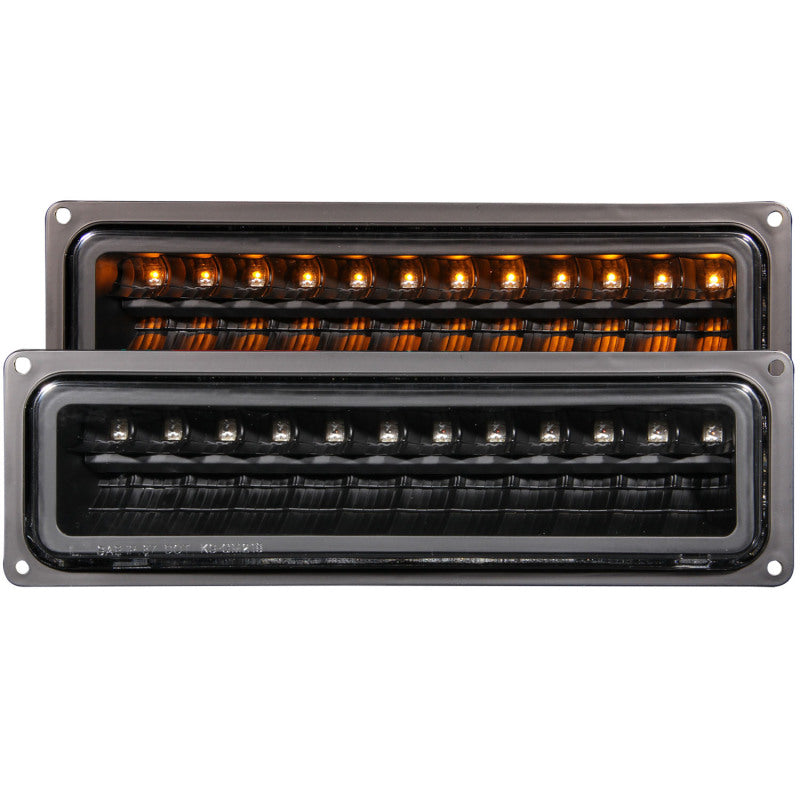 ANZO LED Parking/Signal Lights, Black - 1988-1998 Chevy/GMC C/K 1500/2500, 1988-2000 Chevy/GMC C/K 3500, 1992-1999 Chevy Suburban, 1992-1994 Chevy Blazer, 1995-1999 Chevy Tahoe, 1992-1999 GMC Yukon - ANZO part 511050