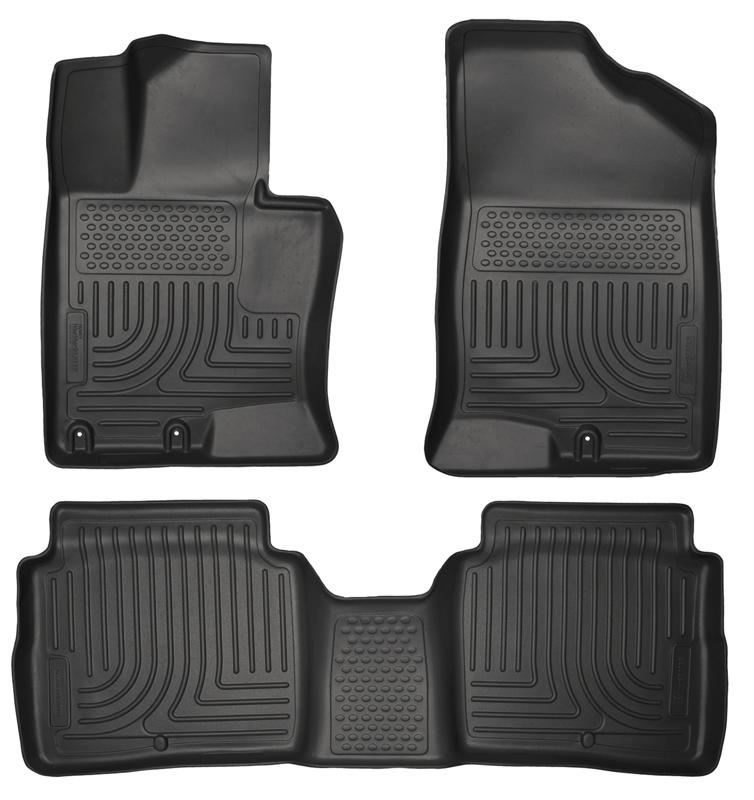 Husky Liners WeatherBeater Floor Liners - Hyundai, Kia & Genesis - 11-14 Kia Optima Weatherbeater Black Front & 2nd Seat Floor Liners (part 99691)