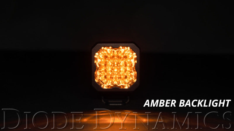Diode Dynamics Stage Series C1 LED Pod Sport - Yellow Wide Standard ABL (Pair) - DD6443P - view 6