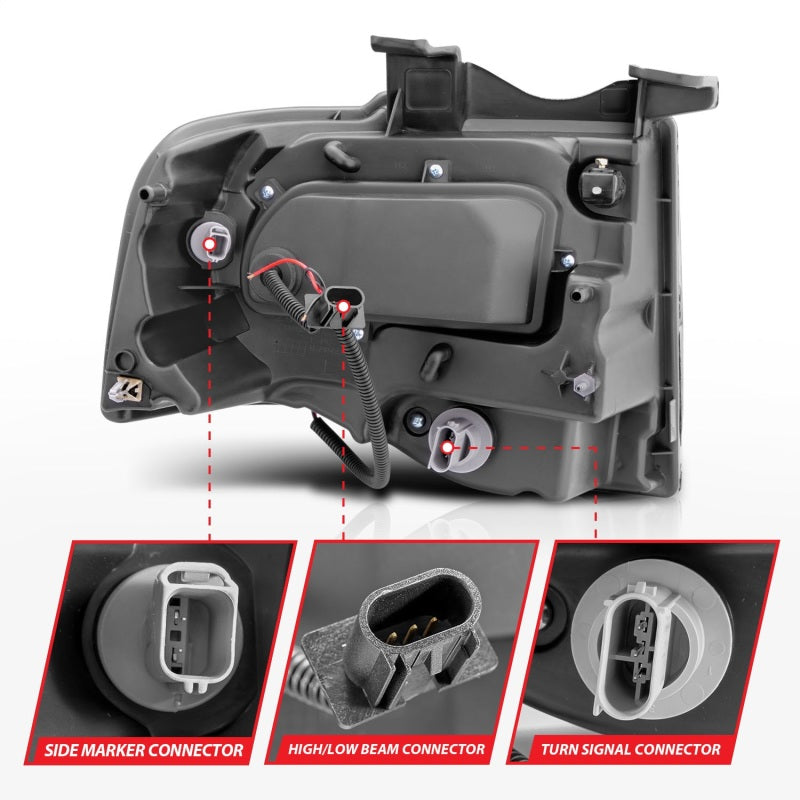 ANZO Projector RX Halo Headlights, Black - 2007-2014 Ford Expedition - ANZO part 111113 view 5