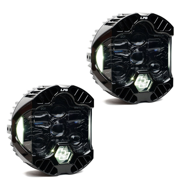 Baja Designs SAE & DOT Road-Legal LED Lights - DOT LP6 LED Auxiliary Light Pod (Clear DRL) - Pair (part 187801)