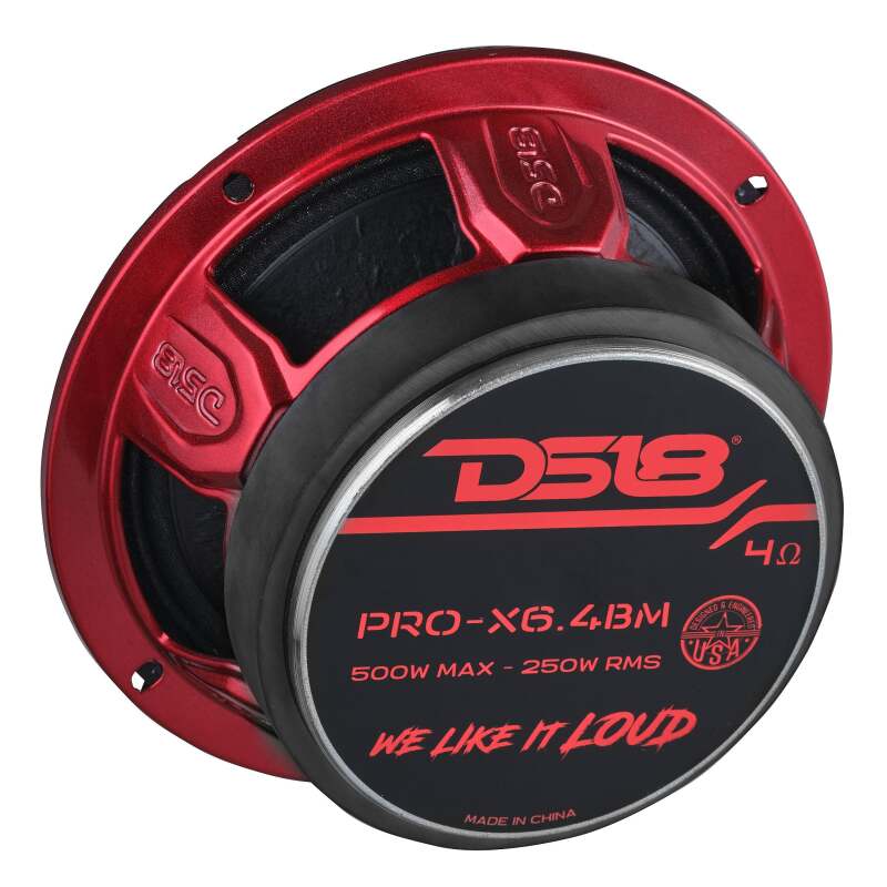 DS18 6.5in Mid-Range Speaker - 250W RMS, 4 Ohm - PRO-X6.4BM