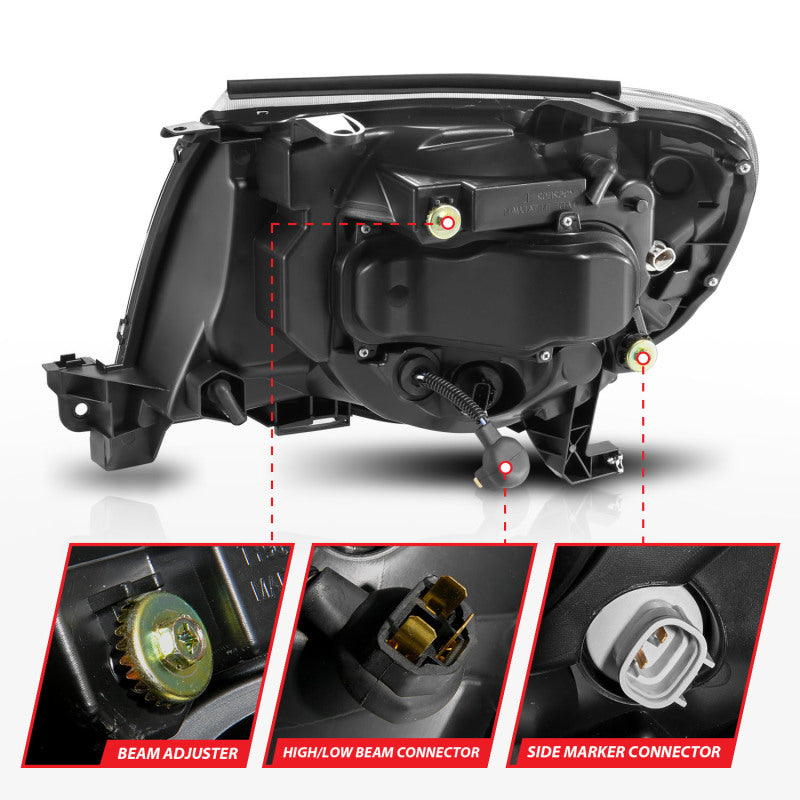 ANZO LED Projector Plank Style Sequential Headlights, Black - 2005-2011 Toyota Tacoma - ANZO part 111564 view 4