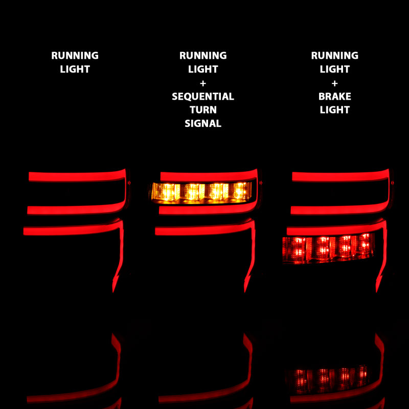 ANZO LED Light Bar Sequential Tail Lights, Black Housing, Smoke Lens - 2014-2023 Toyota 4Runner - ANZO part 311312 view 6