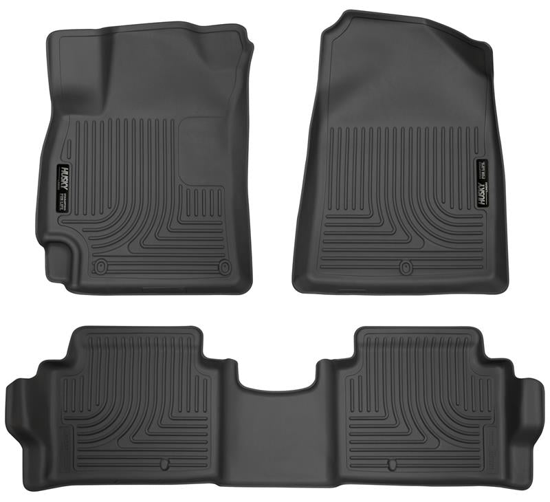 Husky Liners WeatherBeater Floor Liners - Hyundai, Kia & Genesis - 2017 Hyundai Elantra Weatherbeater Black Front and Second Row Floor Liners (part 98871)