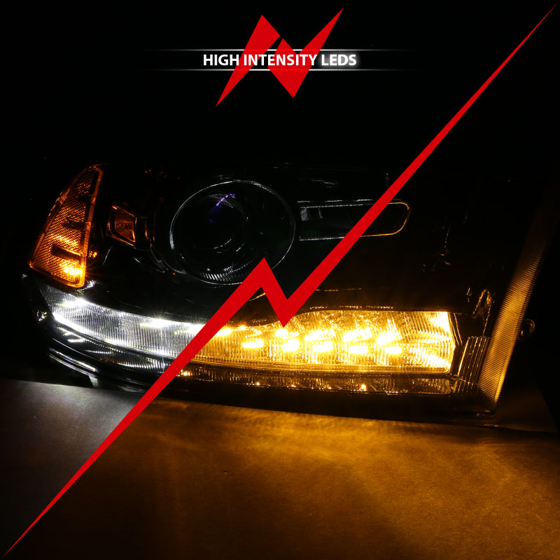 ANZO Projector Plank Style Switchback Headlights, Gloss Black - 2009-2018 Ram 1500, 2010-2018 Ram 2500/3500 (For all models) - ANZO part 111439 view 6