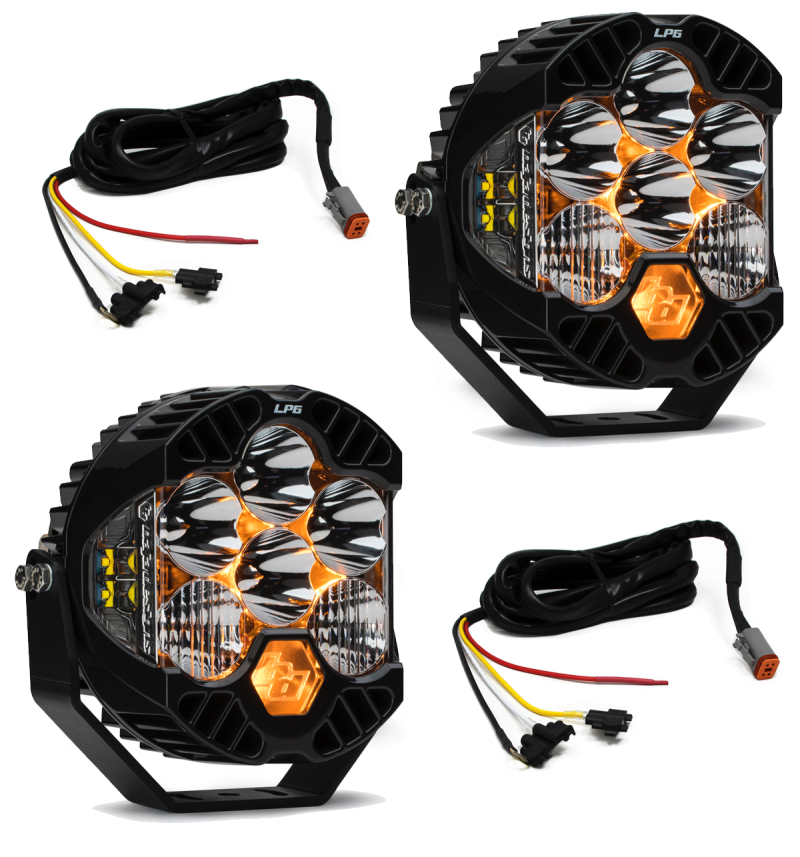 Baja Designs LED Light Kits - Jeep Wrangler & Gladiator - Jeep JL/JT Rubicon Steel Bumper LED Light Kit LP6 w/Upfitter (part 447671UP)