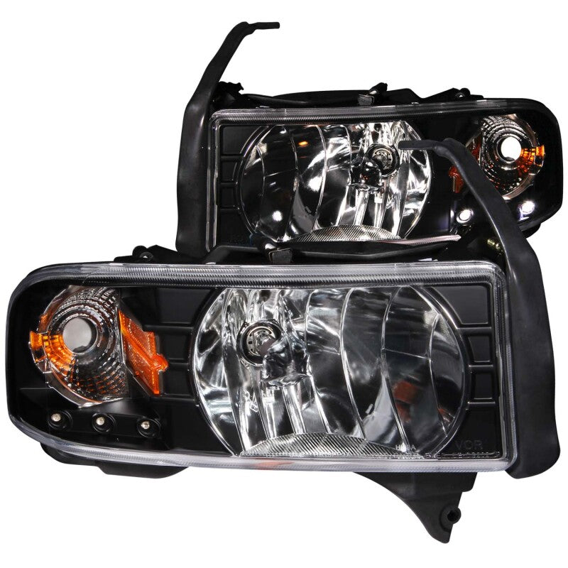 ANZO Crystal Headlights w/ LED Accent, Black - 1994-2001 Ram 1500, 1994-2002 Ram 2500/3500 - ANZO part 111205 view 2