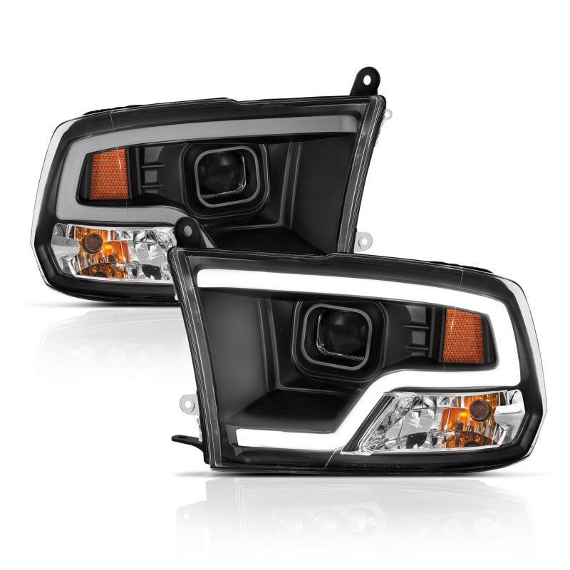 ANZO Projector Plank Style Headlights, Black Housing, Clear Lens - 2009-2018 Ram 1500, 2010-2018 Ram 2500/3500 (For non-projector models) - ANZO part 111404 view 2