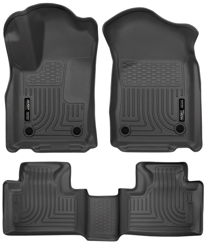 Husky Liners WeatherBeater Floor Liners - Jeep, Dodge, Ram & Chrysler - 16-22 Dodge Durango Weatherbeater Black Front & 2nd Seat Floor Liners (part 99151)